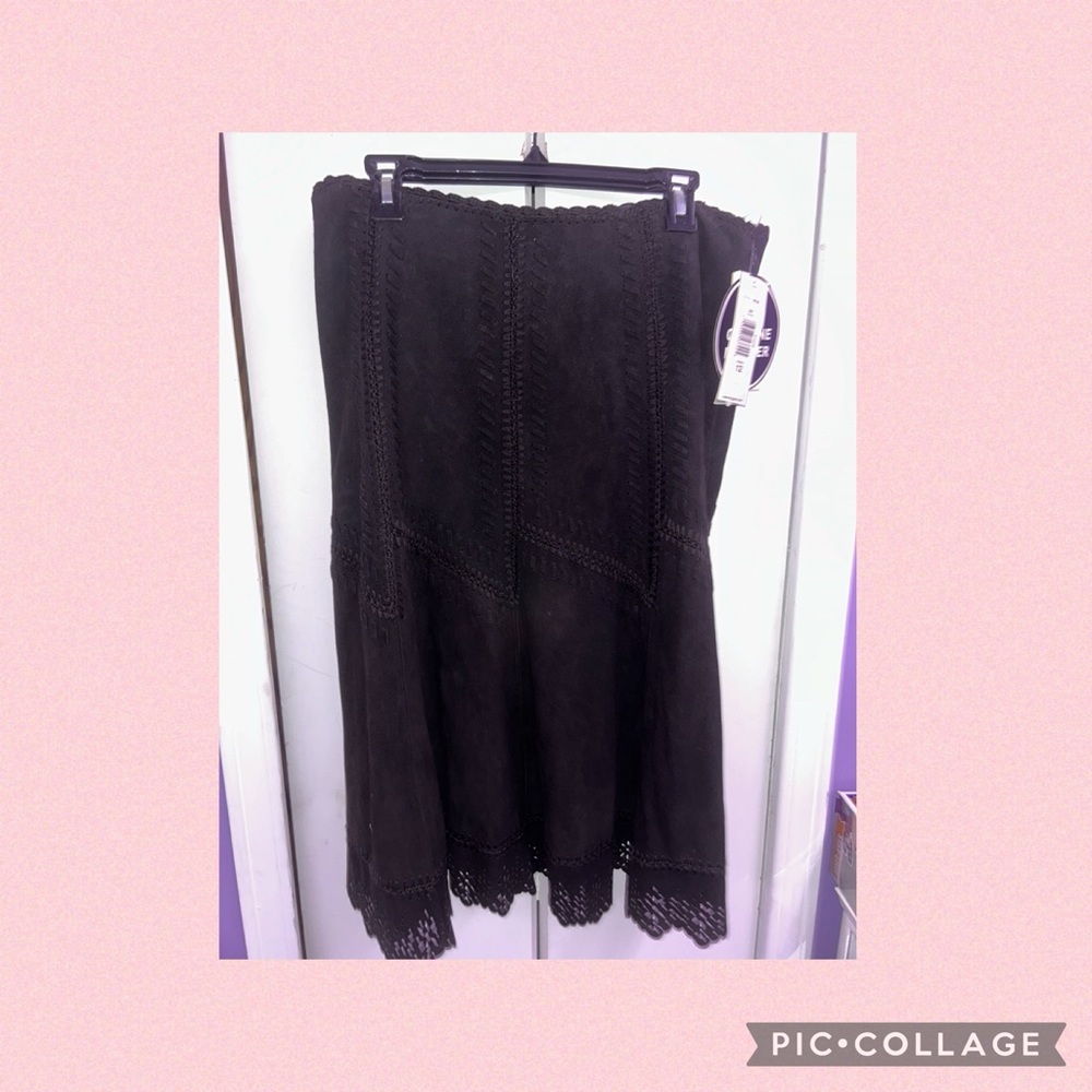 Genuine leather Peter nygard midi skirt